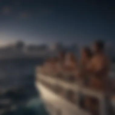 A group of friends enjoying music and the ocean breeze on a cruise