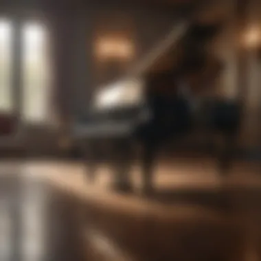 The Majesty of the Grand Piano A grand piano in an elegant concert hall