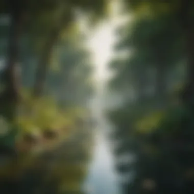 Symbolic Landscape of Growth A serene landscape symbolizing the themes of growth and introspection in 'Nurture'