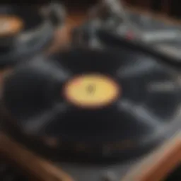 Vintage vinyl records showcasing various musical genres