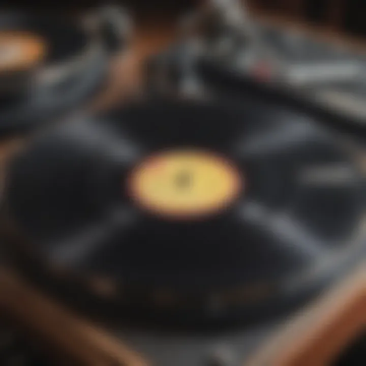 Vintage vinyl records showcasing various musical genres