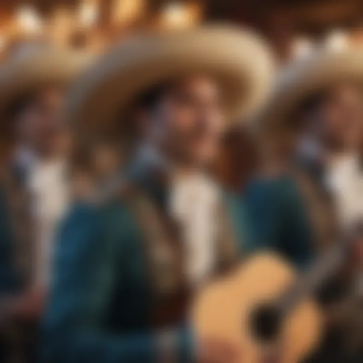 Festive mariachi band entertaining an audience