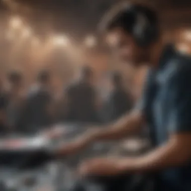 Connection Between DJ and Audience Audience engaged and dancing to the DJ's music