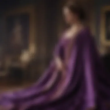 Historical depiction of royalty adorned in rich purple garments.