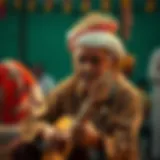 A traditional musician playing an instrument at a cultural festival.