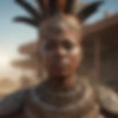 Digital Art Inspired by Zulu Traditions A close-up of a digital art piece inspired by Zulu traditions