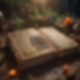 An ancient spell book opened to a page on fortune spells