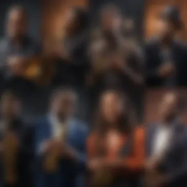 Showcasing Jazz Artists A collage of smooth jazz artists and playlists