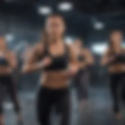 Dynamic group fitness session with vibrant energy