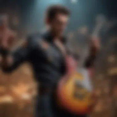 A collage of famous musicians featured in Guitar Hero, highlighting the game’s influence on artist visibility.