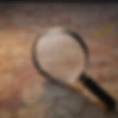 A magnifying glass over a digital map representing search strategies.