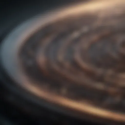 An abstract representation of sound waves and music notes