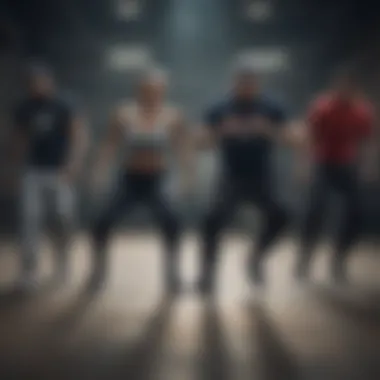 Individuals Exercising to Hip Hop Beats An inspiring scene of individuals exercising to hip hop beats, showcasing motivation.