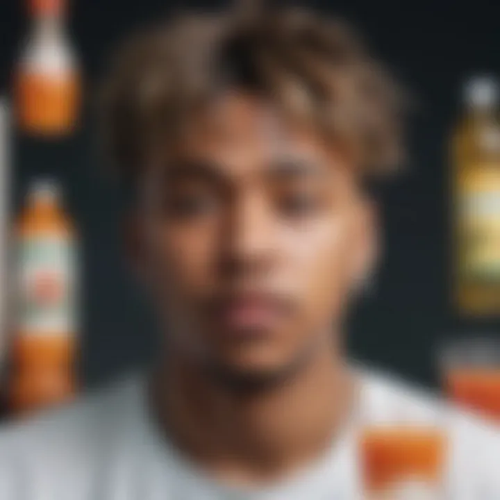 Graphic illustration of Juice WRLD's artistic style