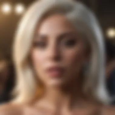 Philanthropic Engagement Lady Gaga engaging in philanthropic activities in the UK community.