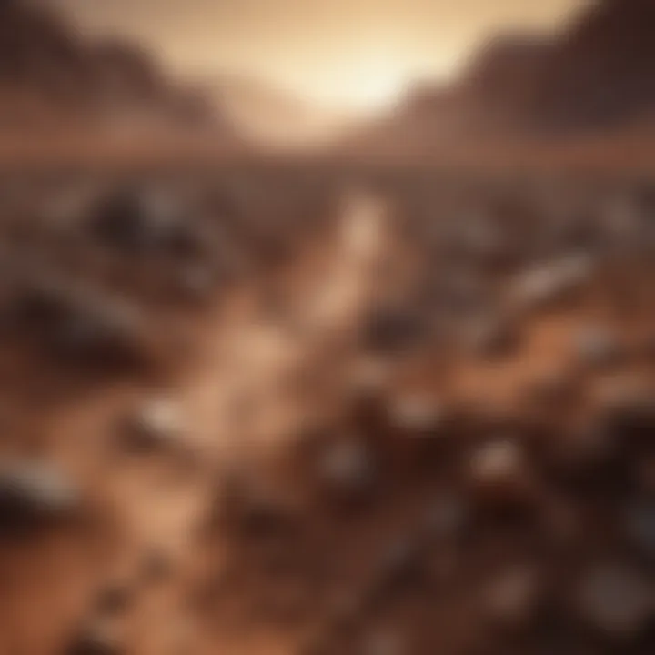 Artist's impression of potential microbial life thriving in Martian soil