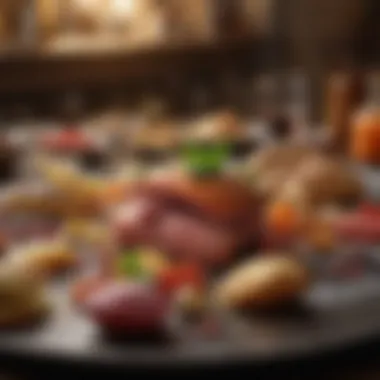 Culinary Symphony: Where Flavors Meet Art Artistic depiction of culinary delights and musical notes