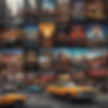 Diverse Genres: The Heartbeat of New York's Music Scene A collage of various musical genres represented in New York's cultural landscape.