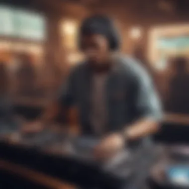 Live DJ in Action Live DJ performance at a popular Miami hip hop venue