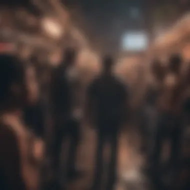 Crowd enjoying a night out in a lively hip hop environment