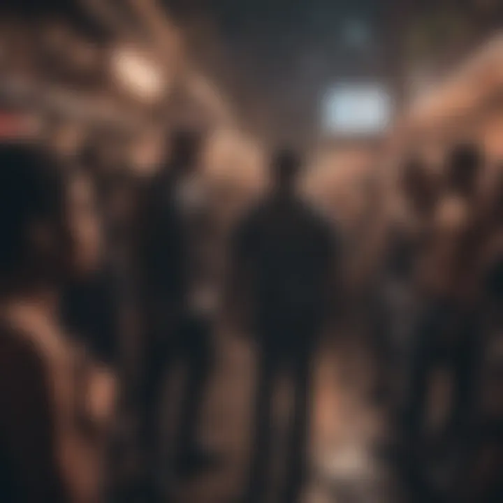 Crowd enjoying a night out in a lively hip hop environment