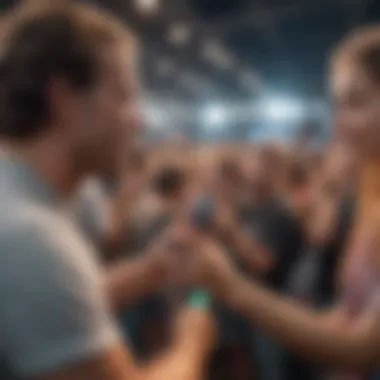 Michael Billings interacting with fans at a music festival