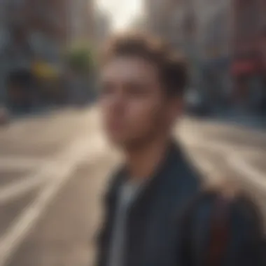 Deciding Directions in Life A person contemplating at a crossroads, depicting choices
