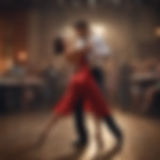 Couples dancing closely to a romantic melody