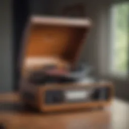 Vintage record player with a vinyl of 'It's Been a Long Long Time'