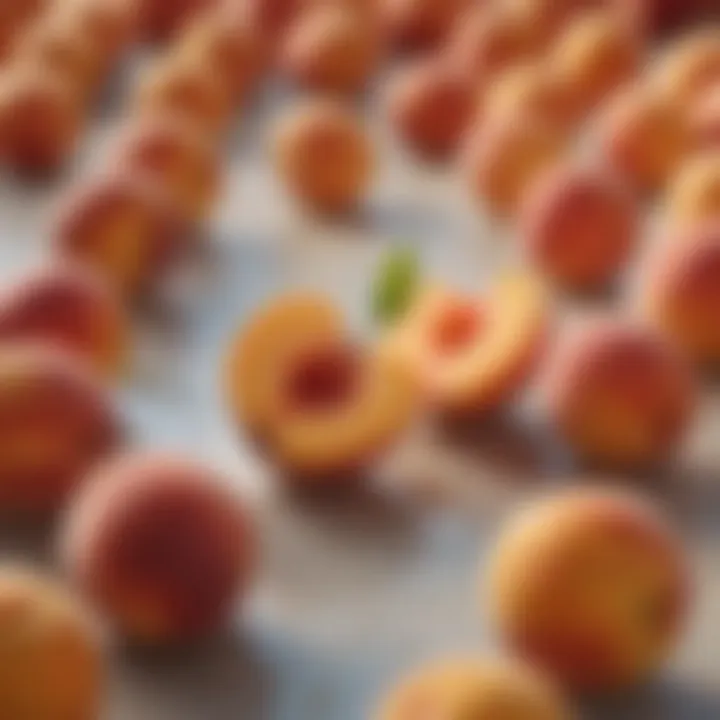 A vibrant artwork depicting the harmony of peaches and cream in a musical context.