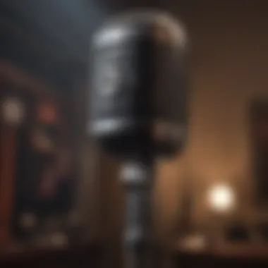 The Essence of Musical Expression A close-up of a vintage microphone symbolizing musical expression