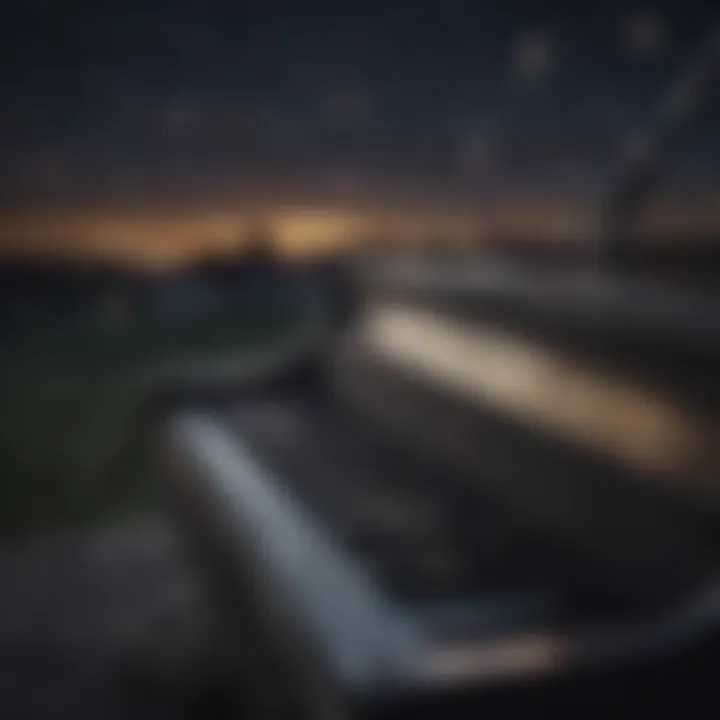 Calm night sky with musical notes flowing