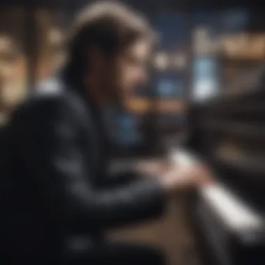 Pianist Lost in Emotion Pianist immersed in playing Chasing Cars