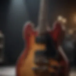 An iconic rock guitar on stage