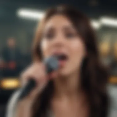 Modern Interpretations of 'Sock It to Me' A modern artist passionately singing with the phrase highlighted in the lyrics.