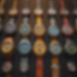 A collection of colorful SpongeBob watches displayed on a vibrant background