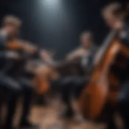 String quartet performing 'Stand By Me' on stage