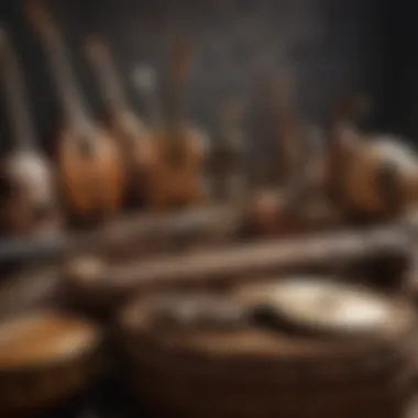 Diversity of African Instruments African musical instruments displayed