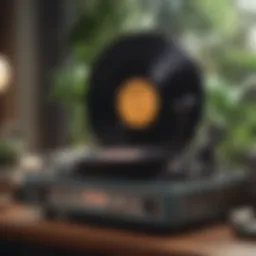 A tranquil soundscape of smooth beats emanating from a vintage record player