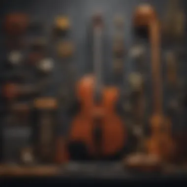 Cultural Diversity in Musical Healing A vibrant collage showcasing various musical instruments from diverse cultures