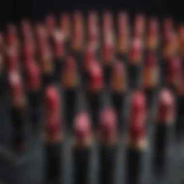 Lipstick Shades and Music: A Colorful Symphony A vibrant close-up of various lipstick shades arranged artistically on a music score.