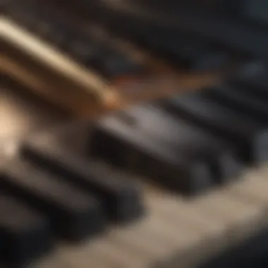 The Beauty of Piano Keys Elegant piano keys illuminated by soft light