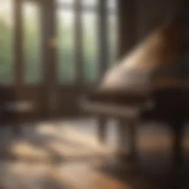 A Tranquil Space for Musical Exploration A serene environment for piano practice with sheet music