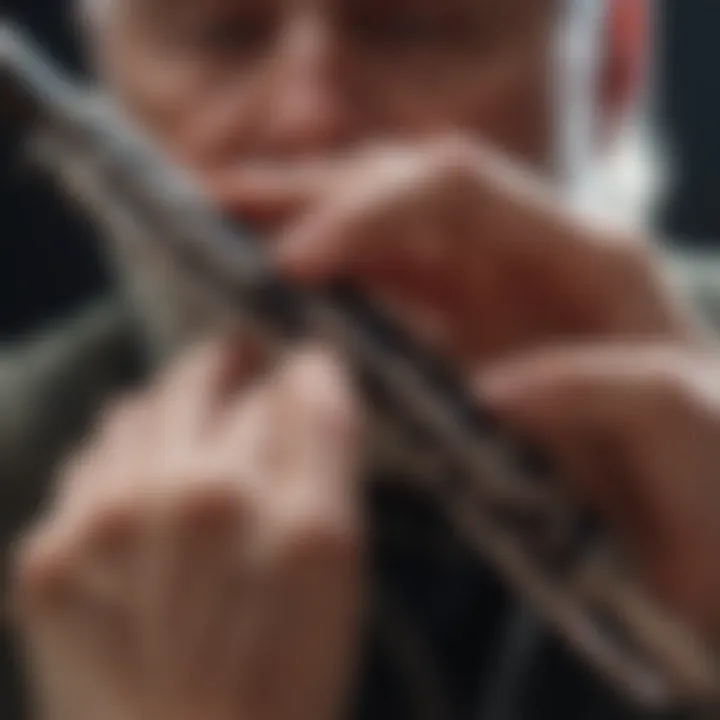 Close-up of a skilled hand positioning on a Celtic flute