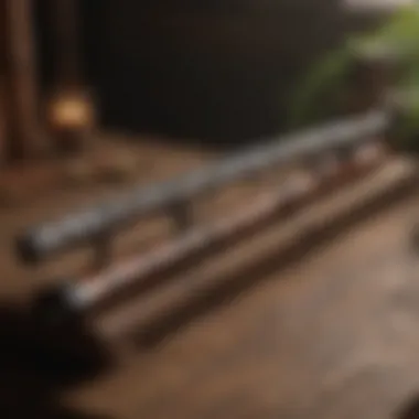 Celtic flute displayed on a rustic table