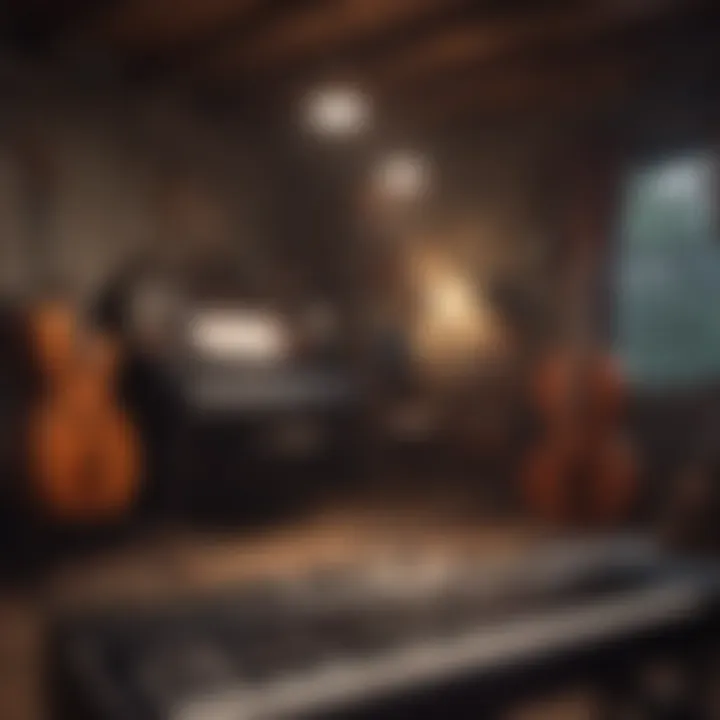 Jack in the studio surrounded by musical instruments