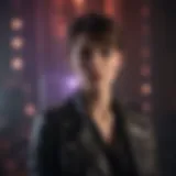 Jenny performing live on stage with vibrant lights