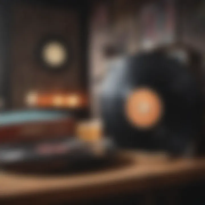 Vintage vinyl records representing soul music history
