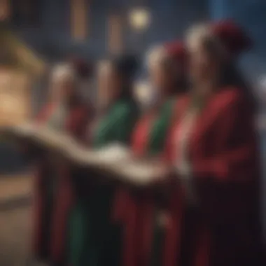 Festive Traditional Carolers Traditional Christmas carolers in festive attire