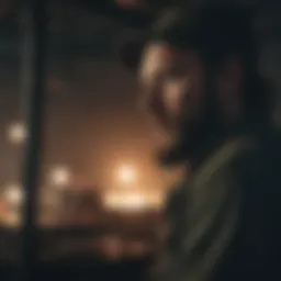 Bon Iver performing at a music festival with a captivating atmosphere